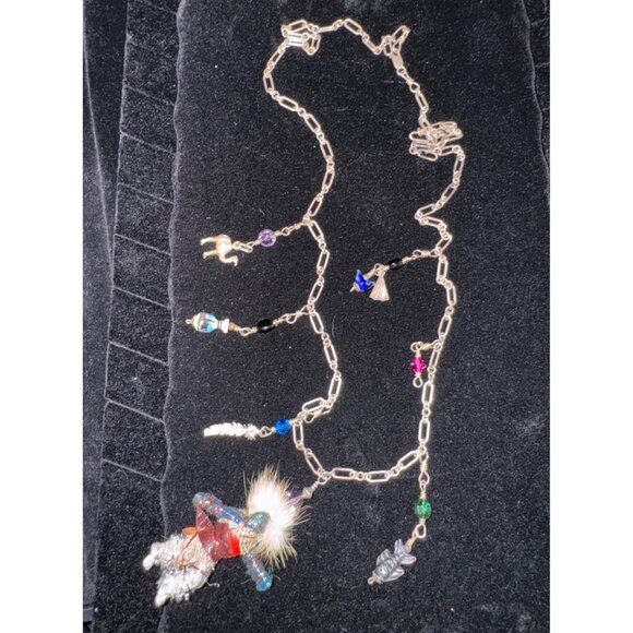 Kachina Doll Charm‎ Necklace With Charms Vintage 1990’s Sterling Silver Handmade - Picture 2 of 9